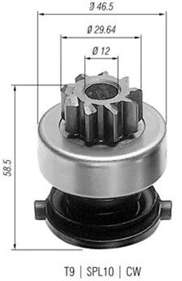 MAGNETI MARELLI Ведущая шестерня, стартер 940113020136